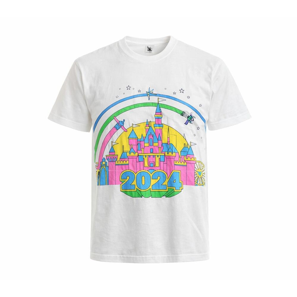 NWT Disneyland Neon Castle Tee 2024 Disney Parks Retro 80s Graphic Vacation XL